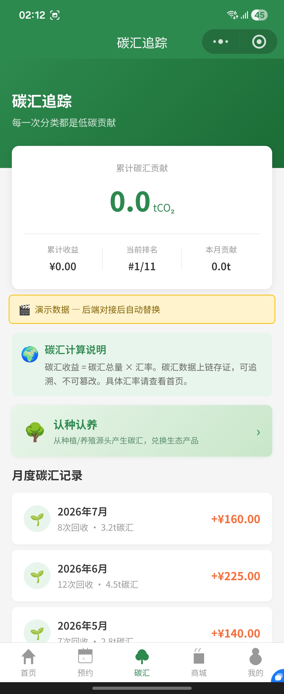 碳汇账户
